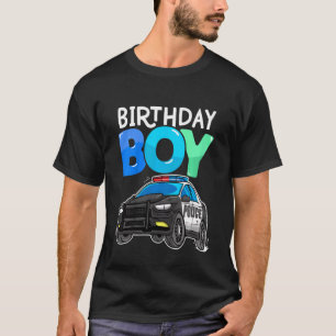 Camiseta Garoto aniversário de criança Policial Carro Polic