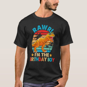 Camiseta Garoto aniversário de criança Rex Dinossauros Corr