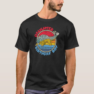 Camiseta Garoto Aniversário Eu Filha Ankylosaurus I Mães Fa