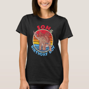 Camiseta Garoto Aniversário Eu Filho Eu Stegossauro Eu Mate