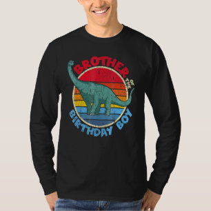 Camiseta Garoto Aniversário Eu Irmão I Brachiosaurus I Mães