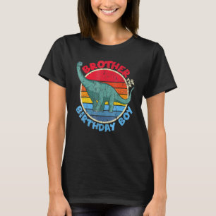 Camiseta Garoto Aniversário Eu Irmão I Brachiosaurus I Mães