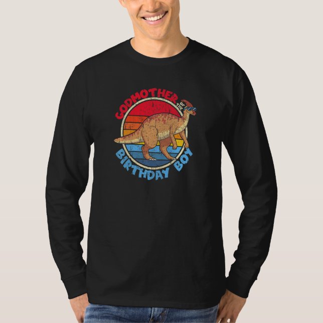Camiseta Garoto Aniversário I Madrinha I Parasaurolofo I Fa (Frente)