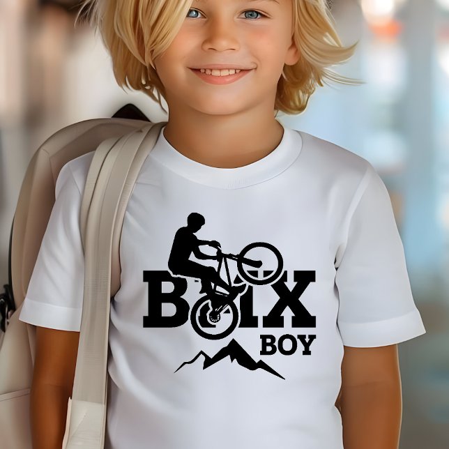 Camiseta Garoto BMX Correndo Branco E Preto (Criador carregado)