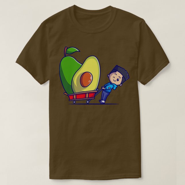 Camiseta Garoto Bonito Com Cartoon Avocado (Frente do Design)