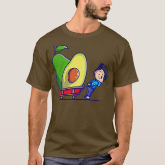 Camiseta Garoto Bonito Com Cartoon Avocado