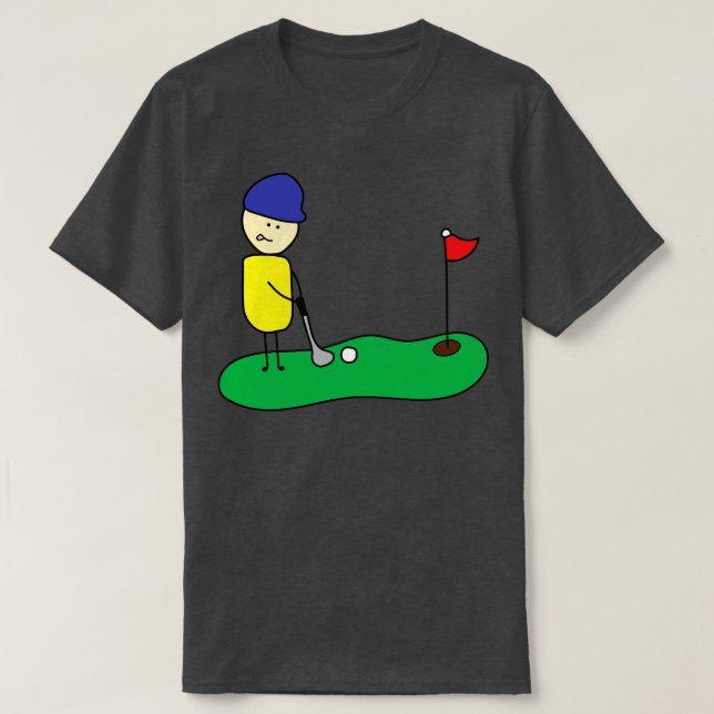 Camiseta Garoto Bonito Jogando Golfe (Frente do Design)