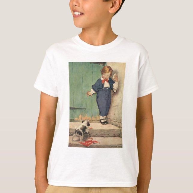 Camiseta Garoto com Cachorro Puppy (Frente)