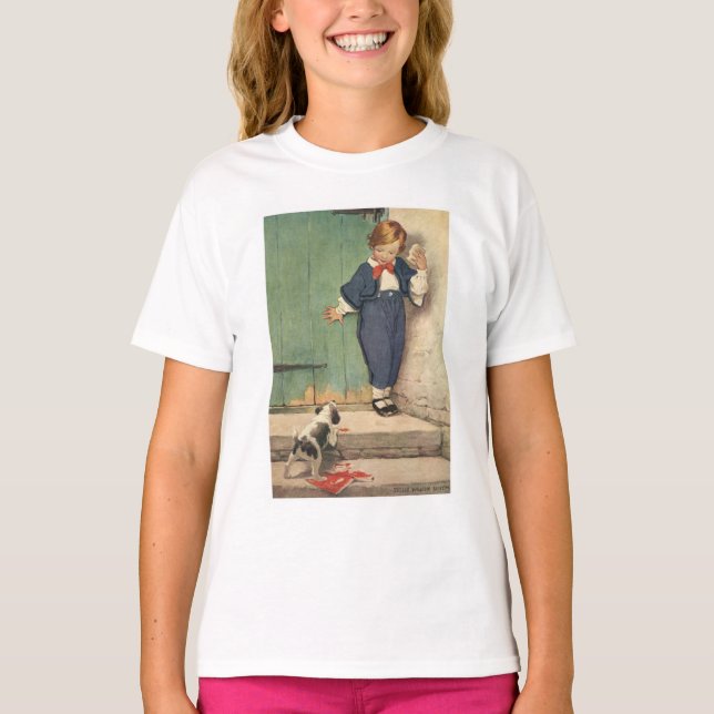 Camiseta Garoto com Cachorro Puppy (Frente)