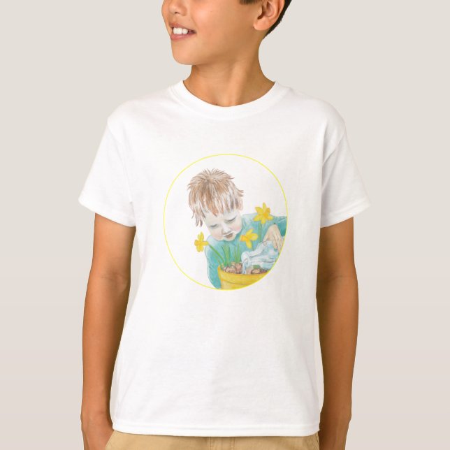 Camiseta Garoto Com Daffodils (Frente)