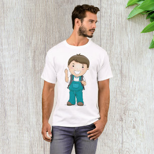 Camiseta Garoto da escola sorridente com mochila