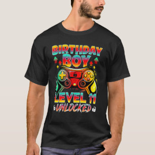 Camiseta Garoto de 11 anos Nível 11 Desbloqueado Incrível 2