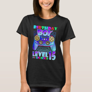 Camiseta Garoto de 15 anos Nível 15 Desbloqueado Incrível 2