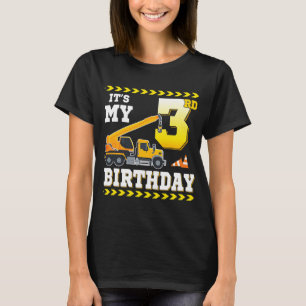 Camiseta Garoto De 3 Anos É Minha Construção aniversário de