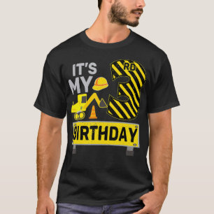 Camiseta Garoto de 3 anos É minha construção de aniversário