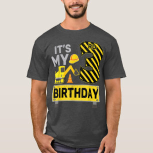 Camiseta Garoto de 3 anos É minha construção de aniversário