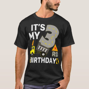 Camiseta Garoto de 3 anos É minha construção de aniversário