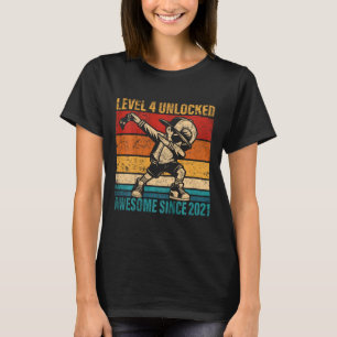 Camiseta Garoto de 4 anos de idade fazendo aniversário Game