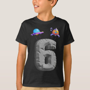 Camiseta Garoto De 6 Anos Oferece Astronauta 6 de Espaço As