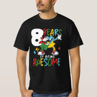 Camiseta Garoto De 8 Anos De Aniversário Ou Garota Autismo 