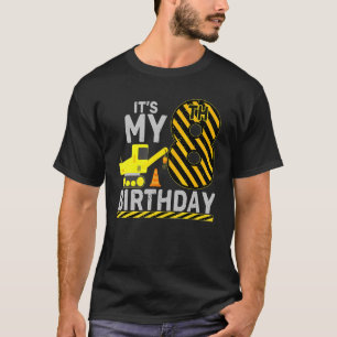 Camiseta Garoto de 8 anos É minha construção de aniversário