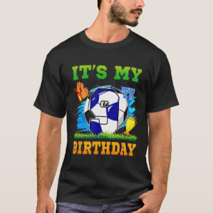 Camiseta Garoto de 9 Anos É Meu 9º Aniversário Tema de Fute