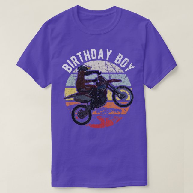 Camiseta Garoto de aniversário da bicicleta Dirt Moto e mot (Frente do Design)