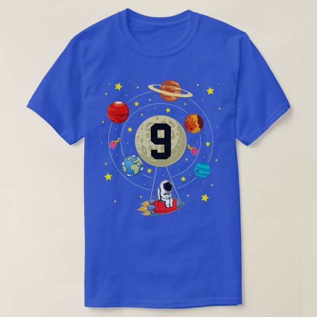 Camiseta Garoto de aniversário de 9 anos presente astronaut (Frente do Design)
