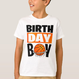 Camiseta Garoto de Aniversário de Basquete