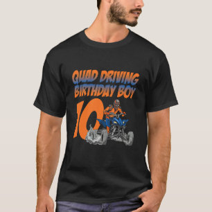 Camiseta Garoto De Aniversário De Quad 10 Quad Bike Atv Gea