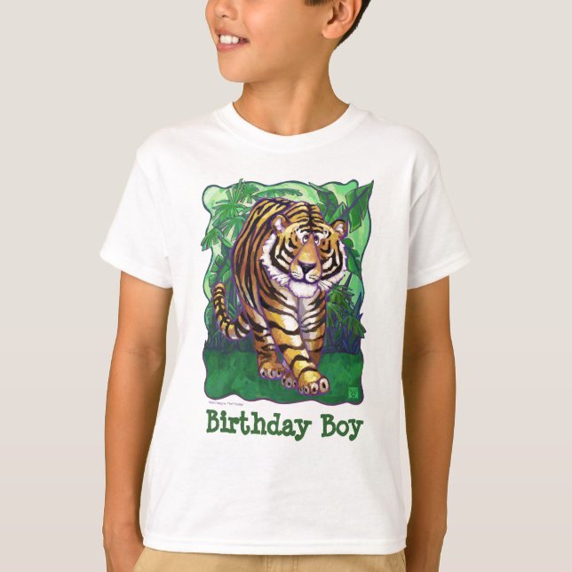 Camiseta Garoto de aniversário do Centro de Festas de Tigre (Frente)
