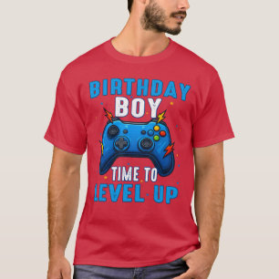Camiseta Garoto de Aniversário para Gamer de Nível Avançado