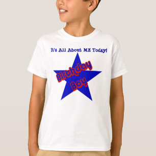 Camiseta Garoto De Aniversário Sobre Mim Crianças Bonito