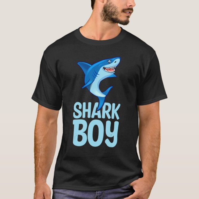 Camiseta Garoto de Tubarão-Corte da Biologia Marinha (Frente)
