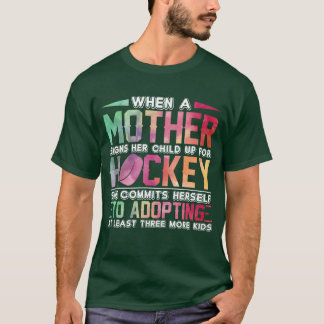 Camiseta Garoto Dia de as mães da Hockey Madre Engraçado Sa