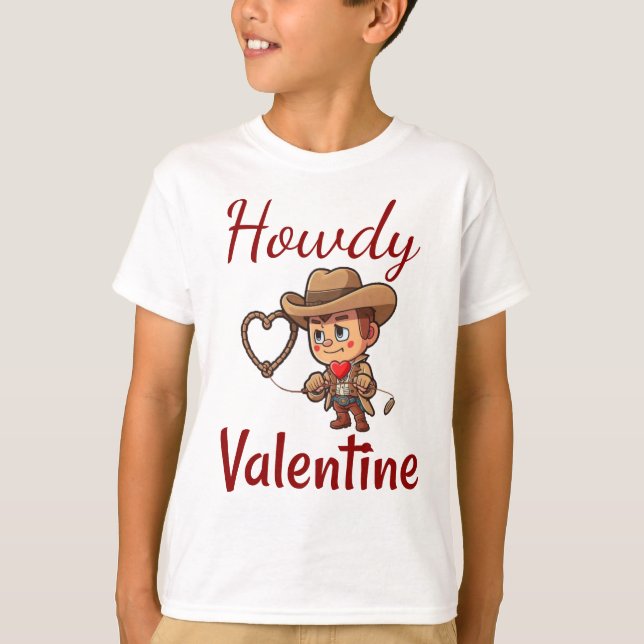 Camiseta Garoto Dia de os namorados "Howdy Namorados" (Frente)