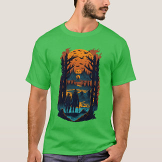 Camiseta Garoto do Acampamento Apocalipse Zumbi chuvoso