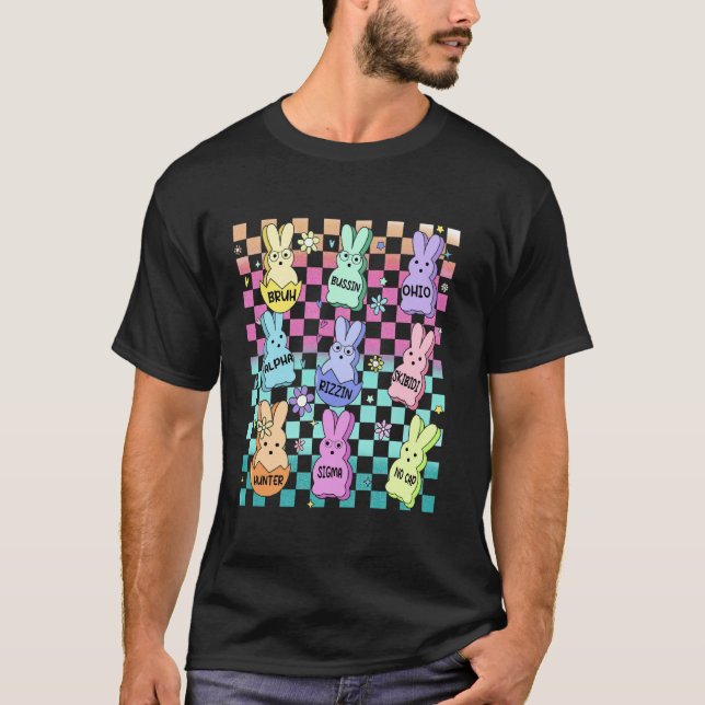 Camiseta Garoto do Dia de Páscoa Skibidi Rizz de Páscoa Sem (Frente)