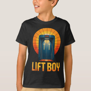 Camiseta Garoto do Elevador Design Retro de Elevador Estilo