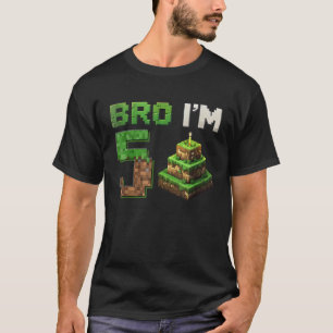 Camiseta Garoto É Meu 5º Aniversário Bro Jogo Pixel 5 Anos