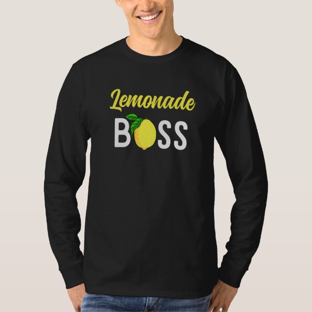 Camiseta Garoto Empreendedor Chefe de Limonada Equipe de Ba (Frente)