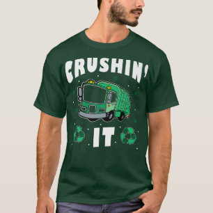 Camiseta Garoto engraçado está esmagando - Caminhão de lixo