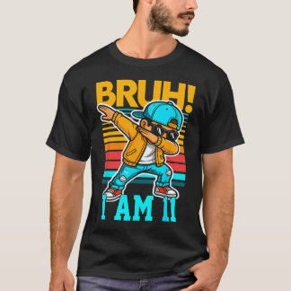 Camiseta Garoto Fazendo Dab no Aniversário de 11 Anos Bruh