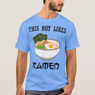 Camiseta Garoto Gosta De Macarrão Japonês Dizendo Engraçado