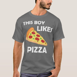 Camiseta Garoto Gosta De Pizza Engraçado Dizendo Fazer De P
