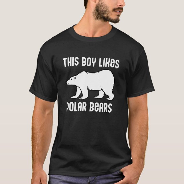 Camiseta Garoto Gosta de Polar Bears Nature Expedition Wild (Frente)