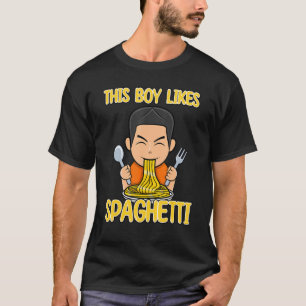 Camiseta Garoto Gosta de Spaghetti Noodles Italianos Comida