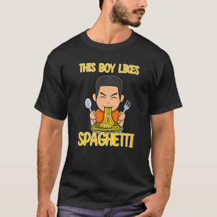 Camiseta Garoto Gosta de Spaghetti Noodles Italianos Comida