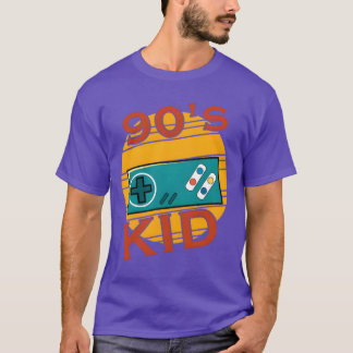 Camiseta garoto jogador dos anos 90 dizendo jogos retrô ami