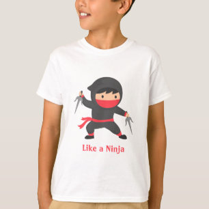 Camiseta Garoto Ninja Fofo com Armas Sai para Crianças